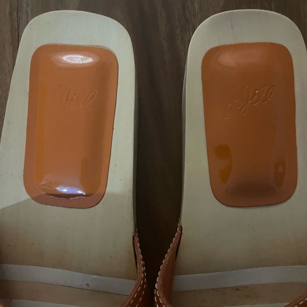 J Jill Women’s Orange Wooden Clog Slides Sandals Size 10M - Picture 2 of 4